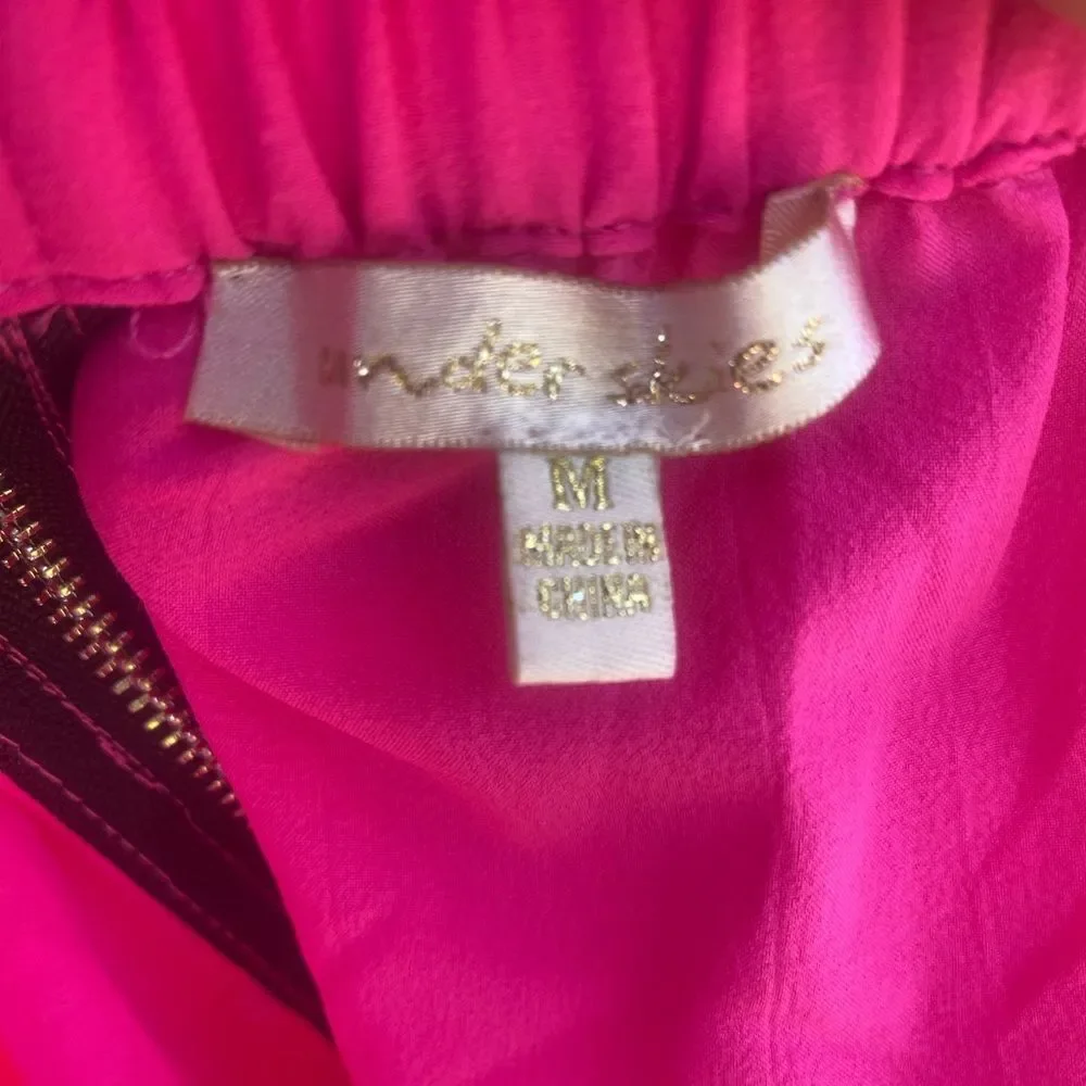 Under Skies Hot Pink High Waisted Shorts Back Zipper SummerBarbiecore M - Picture 7 of 9